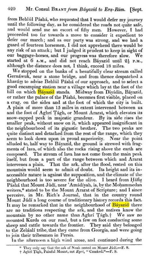 Bayazid ve Zelanlı aşireti hakkında tarihî metin
